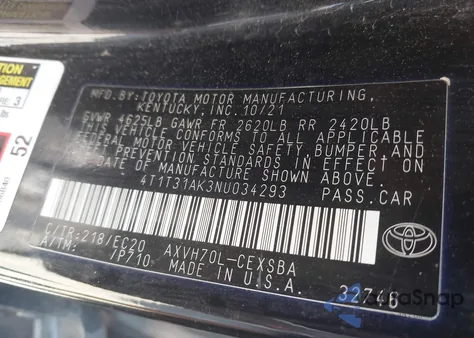 2022 Toyota Camry Nightshade Edition Hybrid from USA, damaged, VIN 4T1T31AK3NU034293
